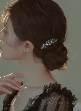 重工仙气蝴蝶发夹~法式气质后脑勺半扎发头饰品高级感黑色弹簧夹