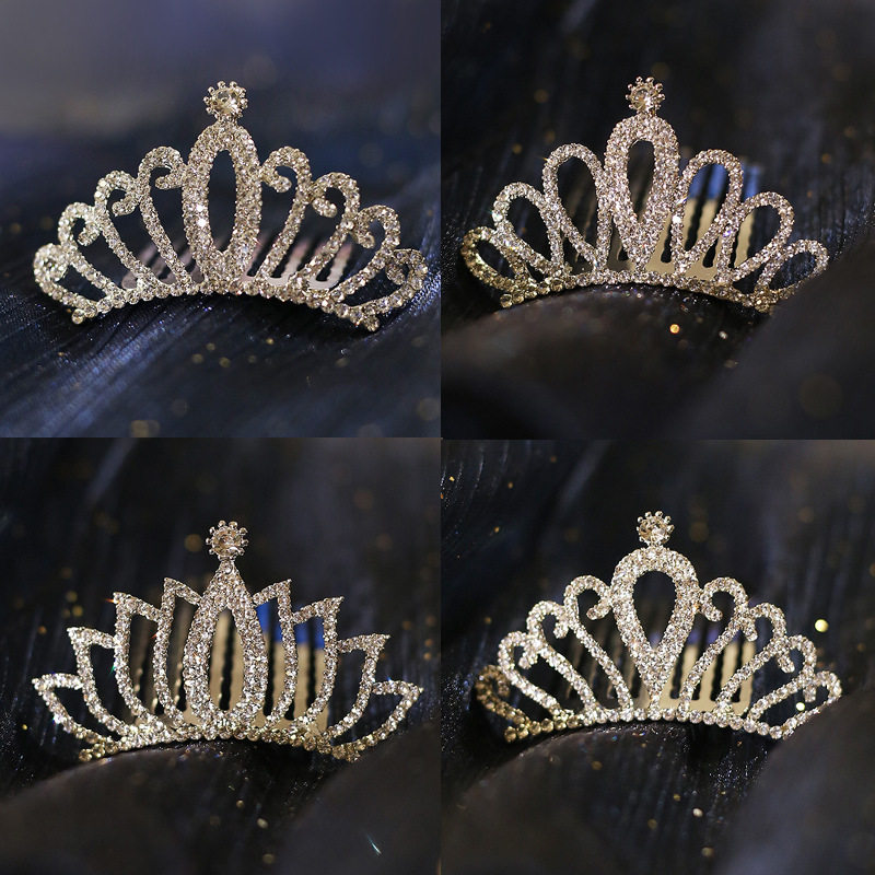 儿童珍珠水钻儿童节女孩发梳插梳~时尚唯美简约头饰发饰饰品