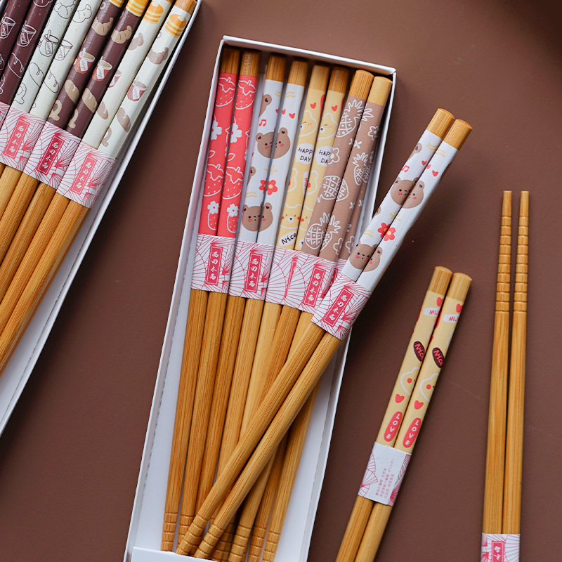日式8双筷套装防滑筷子多色