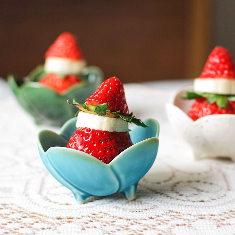 日本进口创意三足高台花朵小钵