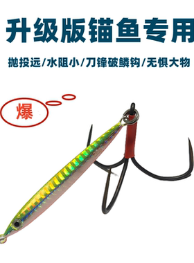 锚鱼铁板探钓路亚假饵渔具垂钓鲢鳙鲤鱼池塘鱼钩钓鱼刀锋破鳞鱼饵