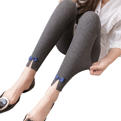 打底裤外穿冬季网红灰色蝴蝶结