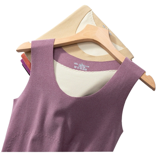 德绒保暖背心女内穿秋冬加绒加厚无痕内搭发热马甲打底衫吊带上衣