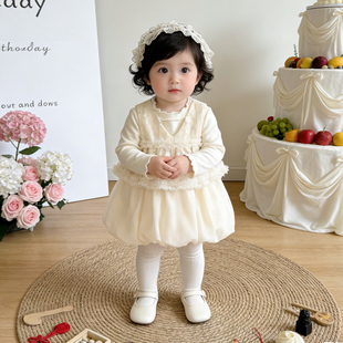 1周岁女宝生日宴party小礼服小女孩绝美公主裙纱裙春装女宝宝女童