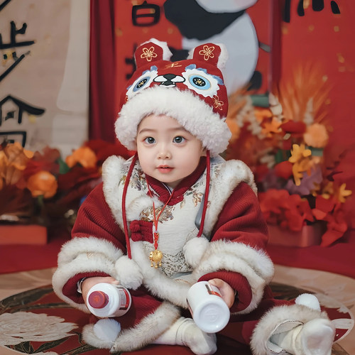 周岁女宝礼服冬装中国风长袖衣服