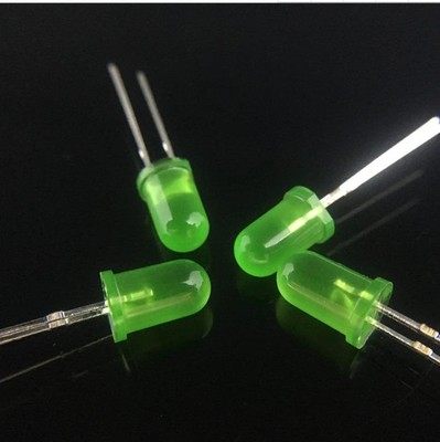 led发光二极管5mm绿发绿普亮短脚5mm黄绿f5绿色led二元绿