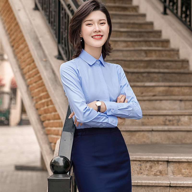 丝光棉高端白衬衫女长袖2023春秋