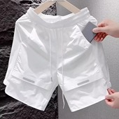 工装 子宽松帅气直筒休闲运动五分裤 短裤 夏季 网红爆款 裤 男款 薄款 男