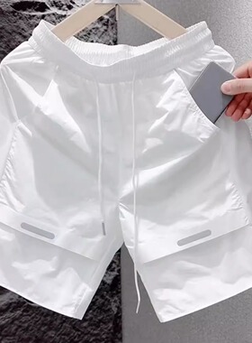 网红爆款工装短裤男款夏季薄款裤子宽松帅气直筒休闲运动五分裤男
