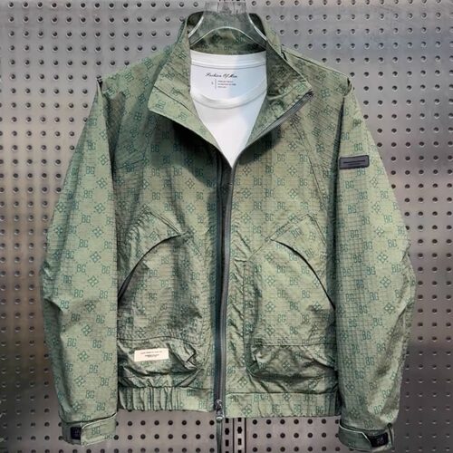 立领欧货印花夹克男2025春秋季新款宽松休闲痞帅高级感轻奢外套潮