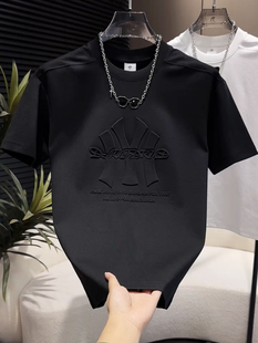 液氨棉短袖t恤男士夏季2025新款潮薄款圆领半袖男款体恤夏装上衣