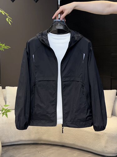 2026夏季新款男士连帽夹克外套时尚潮流百搭休闲上衣男装防晒衣潮