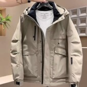 工装 防寒羽绒服男装 潮牌高端美式 2025新款 轻薄冲锋衣外套 加厚冬季