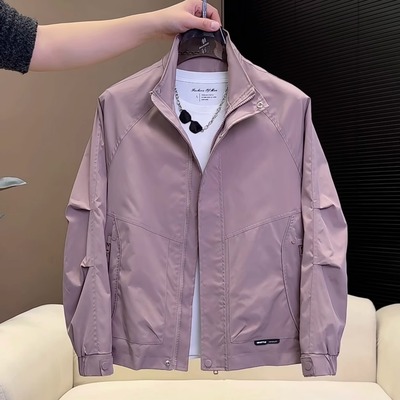 男士春季立领休闲夹克2025新款时尚百搭工装口袋痞帅精致男装外套