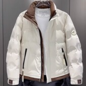 加厚保暖白鸭绒外套时尚 冬季 立领羽绒服短款 男士 休闲百搭上衣 新款
