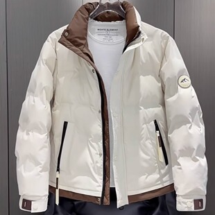 冬季新款男士立领羽绒服短款加厚保暖白鸭绒外套时尚休闲百搭上衣