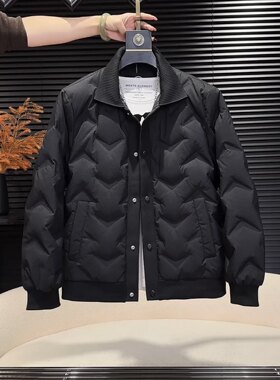 男士翻领轻薄羽绒服夹克款秋冬季潮流百搭休闲保暖白鸭绒男款外套
