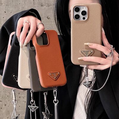高级感手提链条挂绳苹果16手机壳