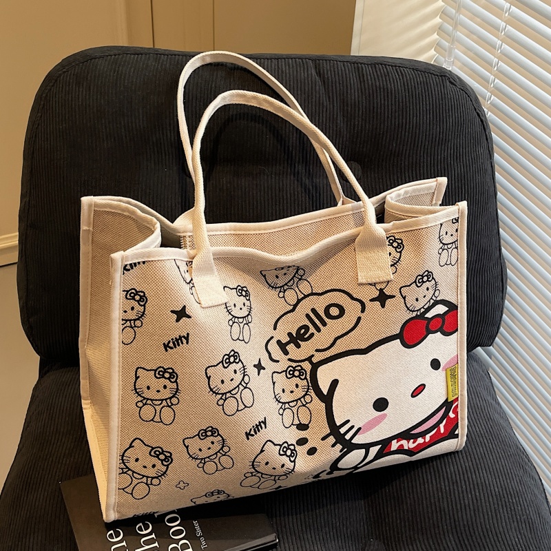 卡通帆布手提购物袋外出旅行布袋