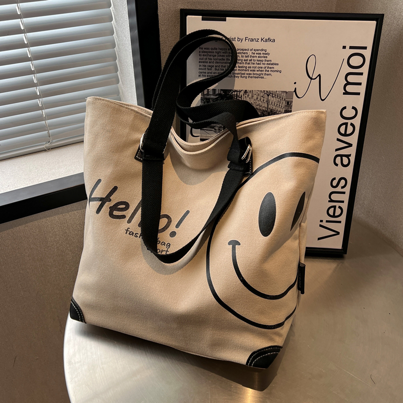 ins大容量帆布托特包日系手提袋