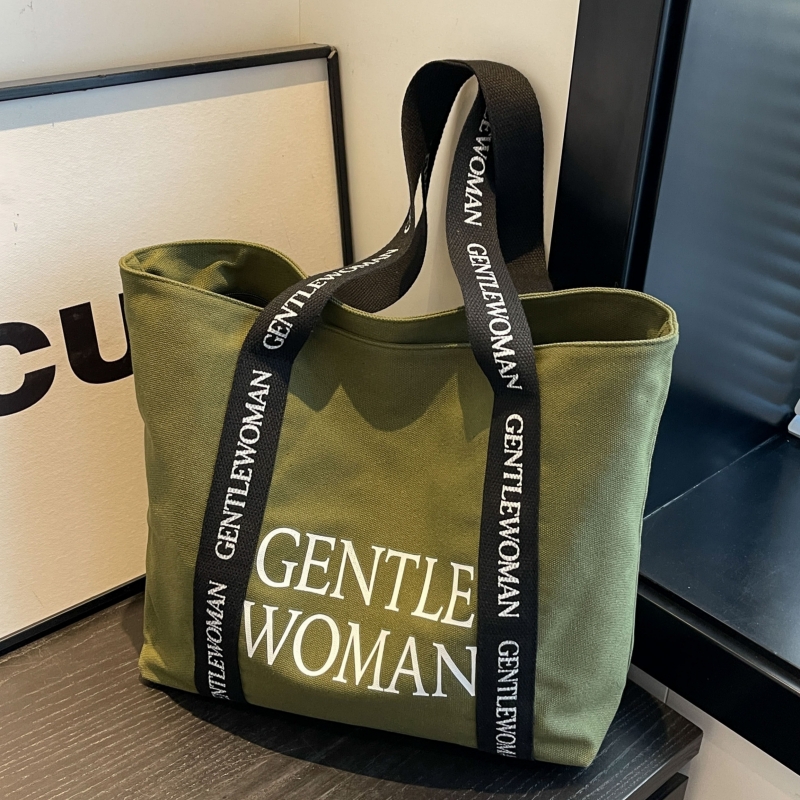 大容量帆布托特包学生通勤单肩包