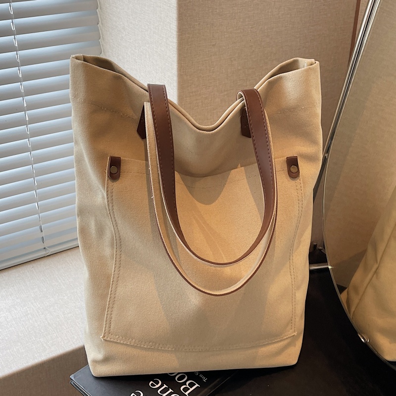 休闲百搭帆布包大容量通勤托特包