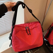 轻便大容量斜挎包包女格子帆布单肩腋下包小众百搭学生通勤托特包