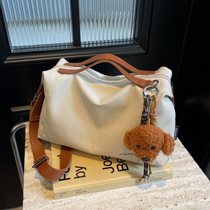 大容量帆布包包女2025新款时尚通勤手提枕头包休闲百搭单肩斜挎包