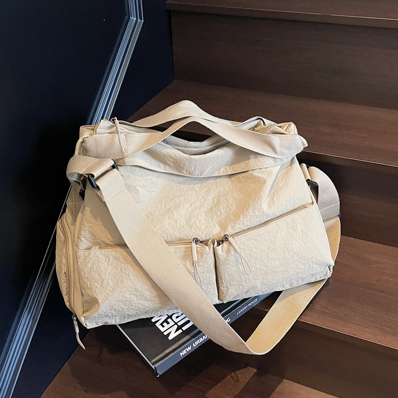 休闲大容量斜挎包包女外出旅行尼龙布手提袋百搭通勤单肩托特包夏