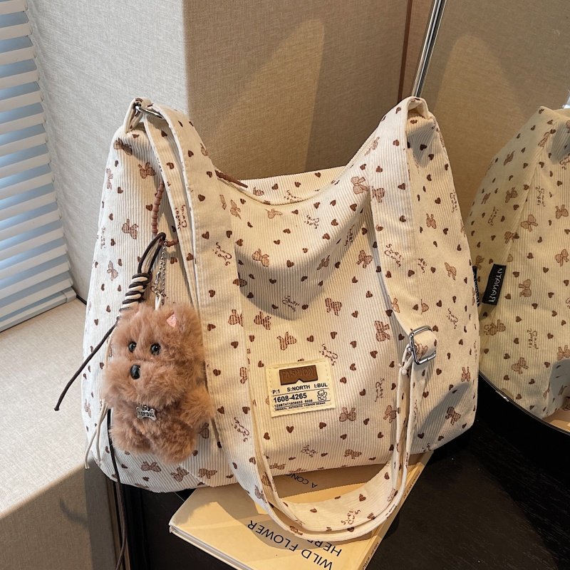 碎花帆布斜挎包包女大容量单肩腋下包小众百搭学生上课通勤托特包,箱包皮具/热销女包/男包,托特包,淘宝优惠券,粉丝福利购,淘宝优惠卷