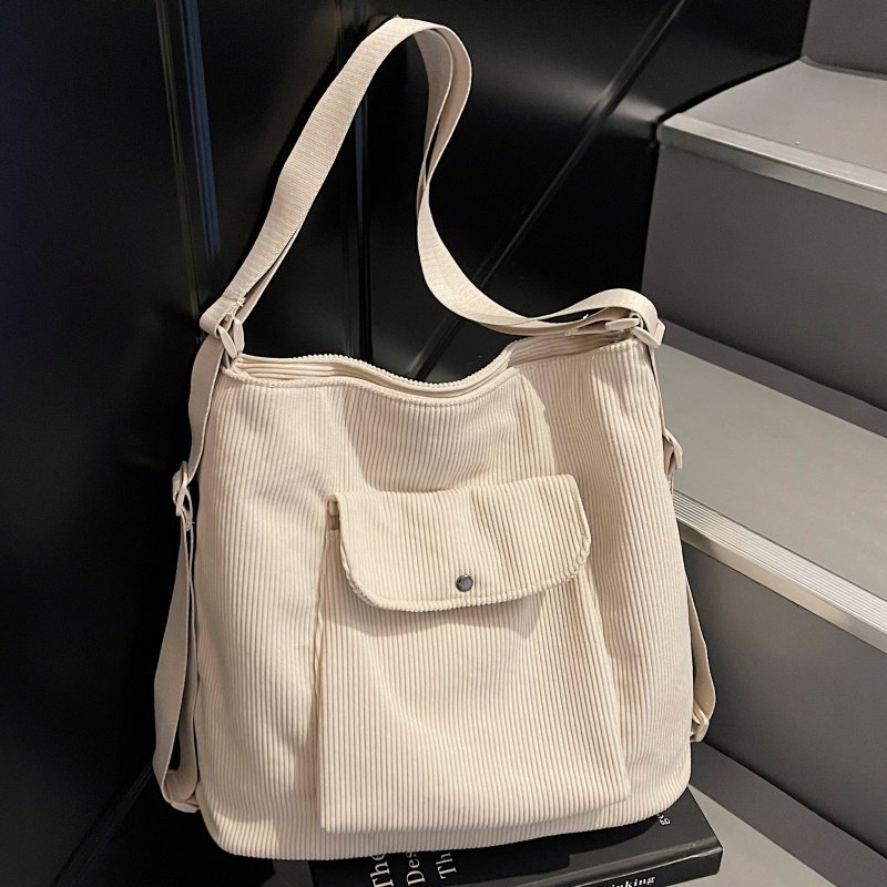 灯芯绒布包包女大容量单肩多功能双肩包小众百搭外出通勤斜挎背包,箱包皮具/热销女包/男包,托特包,淘宝优惠券,粉丝福利购,淘宝优惠卷