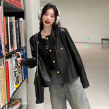 短款黑色皮衣8667P135控188，女装皮衣，2C182
