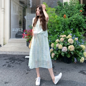 现货 夏款假两件连衣裙 5353P135控198图片