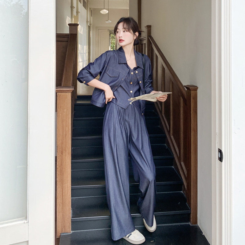 数据好垂感牛仔三件套春款T711P235控278,女装套装/套裙,2C182