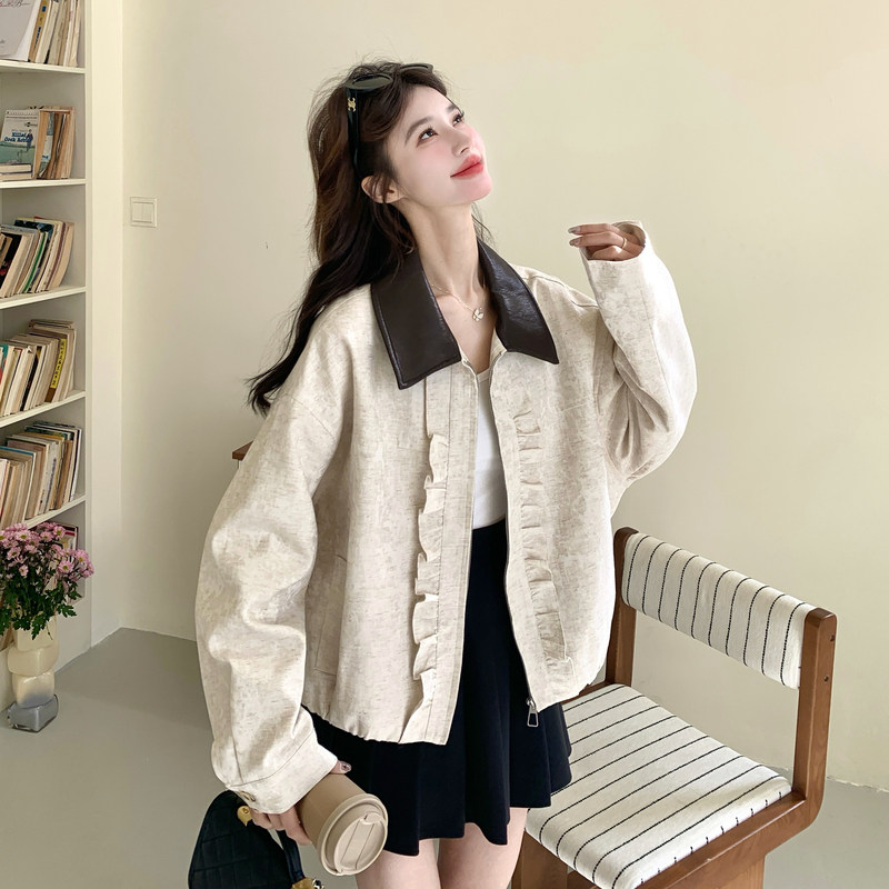 大货春款木耳边短外套5899P175控288,女装短外套,2C182