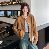 数据好春款麂皮短外套9625P135控198，女装短外套，2C182