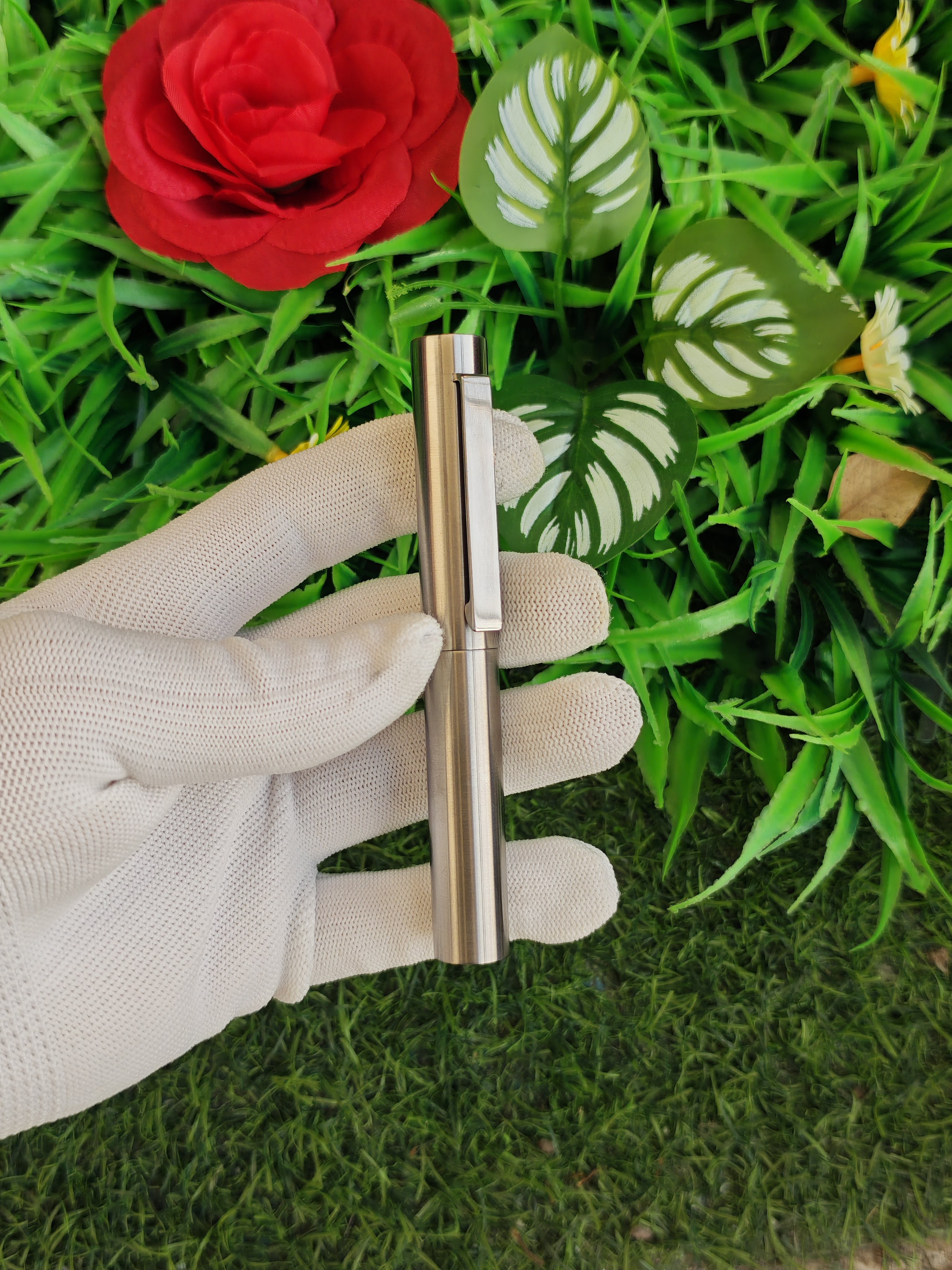 特制自制钛合金口袋短款钢笔用墨囊短款吸墨器笔杆储墨6号35mm尖