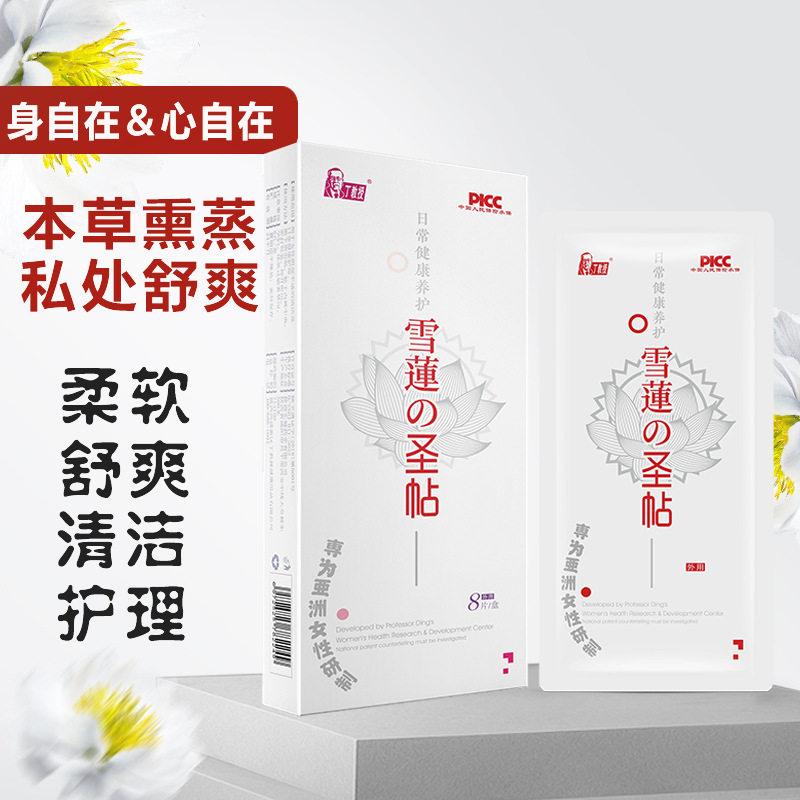24片正品丁教授雪莲圣帖草本熏蒸净味清洁保养滋养养护贴护垫私护