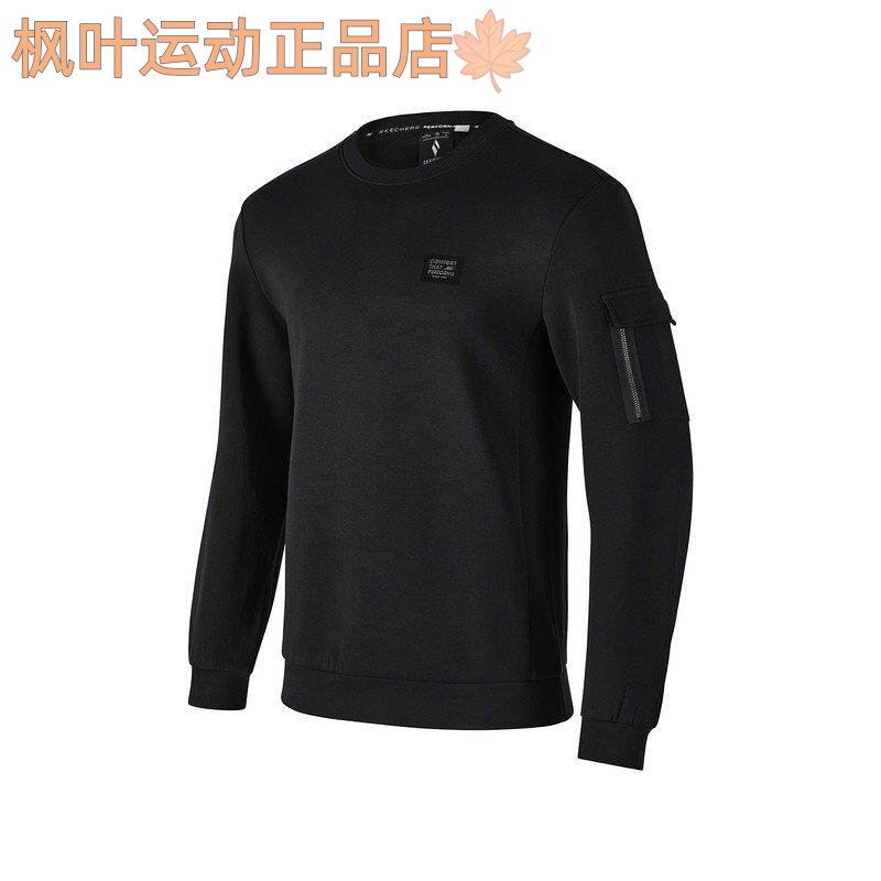 Skechers斯凯奇男装春舒适运动针织套头卫衣P124M006/0018