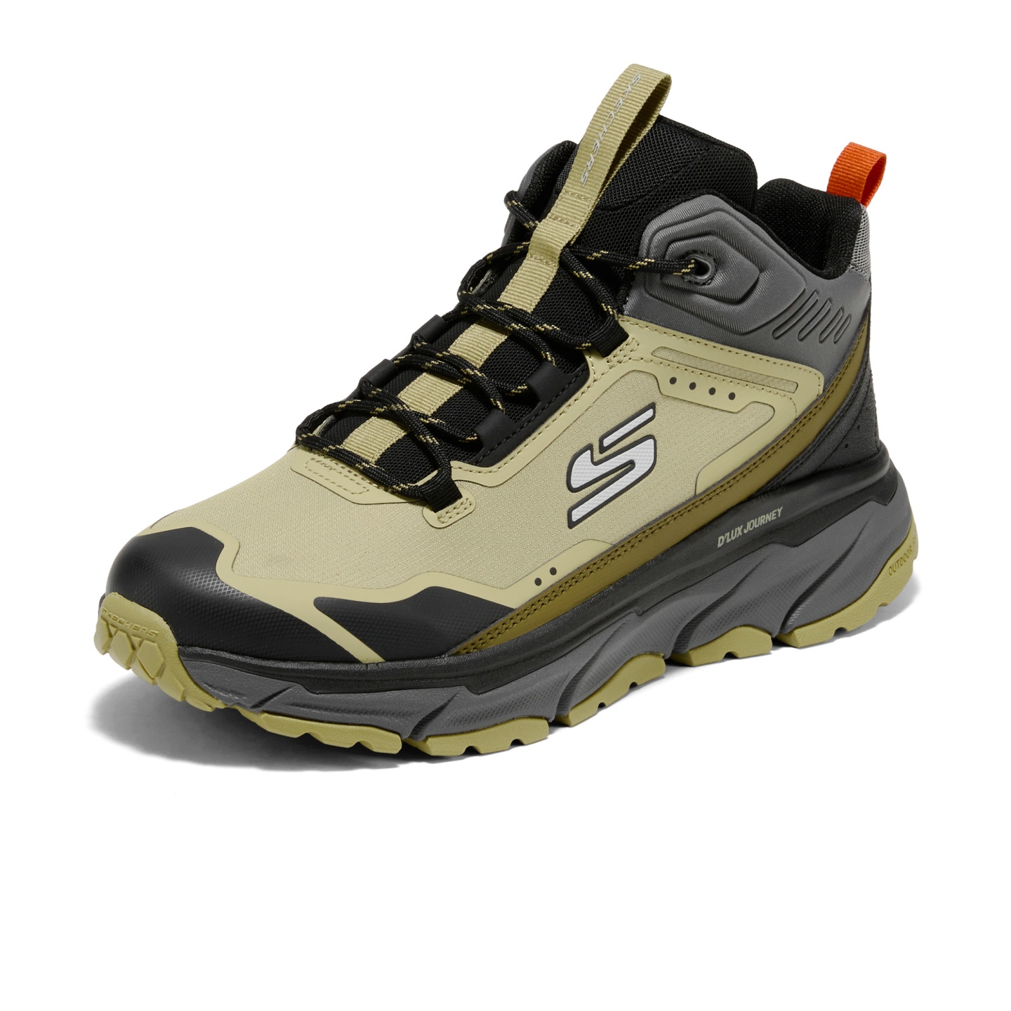 Skechers斯凯奇2025新款男士撞色时尚潮流绑带高帮户外鞋237413C