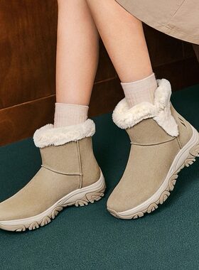 Skechers斯凯奇冬季女鞋加绒舒适保暖防滑耐磨轻质雪地靴169103