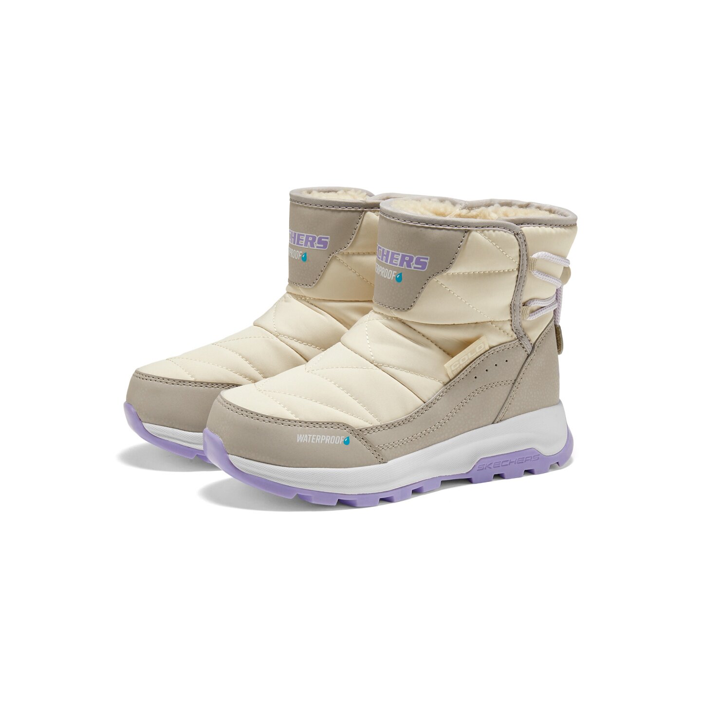 Skechers斯凯奇2025新款秋冬女童轻质舒适加绒冬靴雪地靴303496L