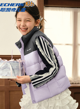 Skechers斯凯奇2025新款男女童P425K005秋冬羽绒梭织背心L425K029