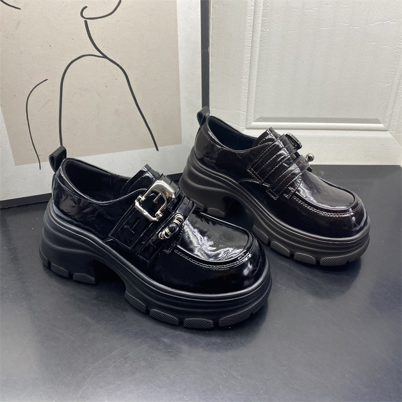 品牌撤柜2026英伦风厚底乐福鞋女金属搭扣圆头百搭轻便复古单鞋女,女鞋,浅口单鞋,淘宝优惠券,粉丝福利购,淘宝优惠卷