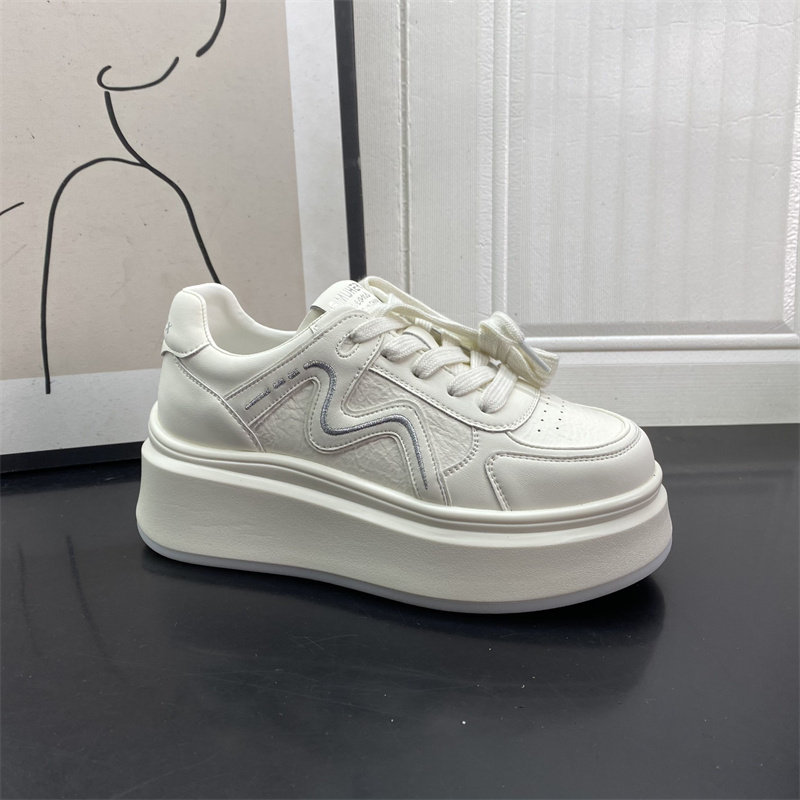 品牌撤柜2026春款真皮厚底小白鞋女系带增高运动休闲鞋百搭圆头鞋,女鞋,时尚休闲鞋,淘宝优惠券,粉丝福利购,淘宝优惠卷