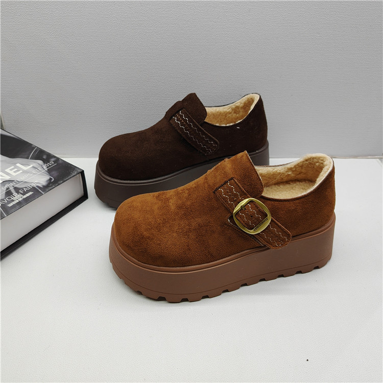 品牌撤柜2025圆头冬季魔术贴勃肯鞋女松糕底休闲百搭厚底增高女鞋