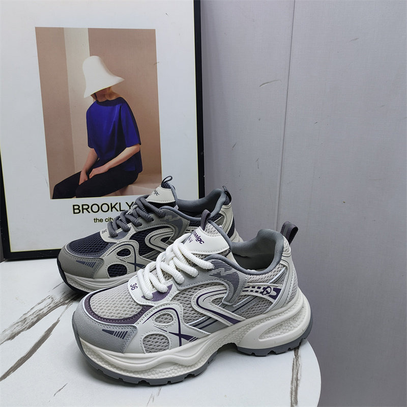 品牌撤柜2026春款网面老爹鞋女厚底透气系带运动鞋百搭增高跑步鞋,女鞋,时尚休闲鞋,淘宝优惠券,粉丝福利购,淘宝优惠卷