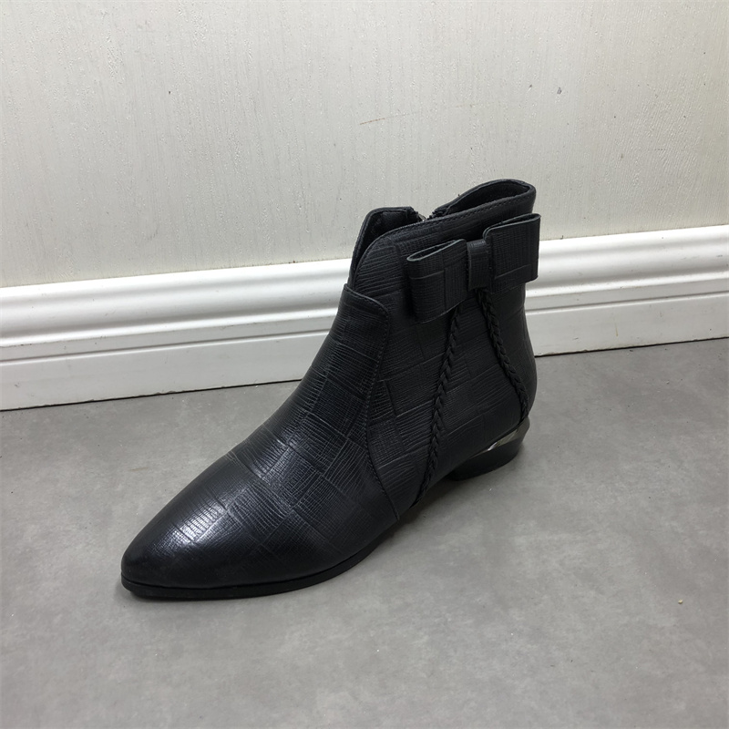 品牌撤柜欧美风真皮切尔西靴