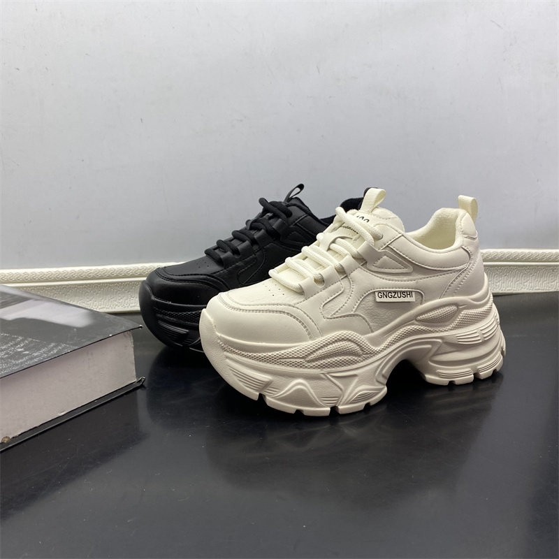 2025圆头厚底复古老爹鞋女真皮松糕底增高运动鞋加绒休闲鞋运动鞋,女鞋,时尚休闲鞋,淘宝优惠券,粉丝福利购,淘宝优惠卷