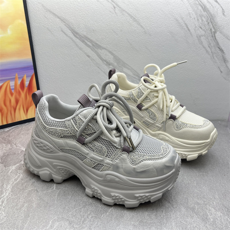 品牌撤柜2026春款水钻老爹鞋女厚底增高轻便运动休闲鞋圆头百搭鞋,女鞋,时尚休闲鞋,淘宝优惠券,粉丝福利购,淘宝优惠卷